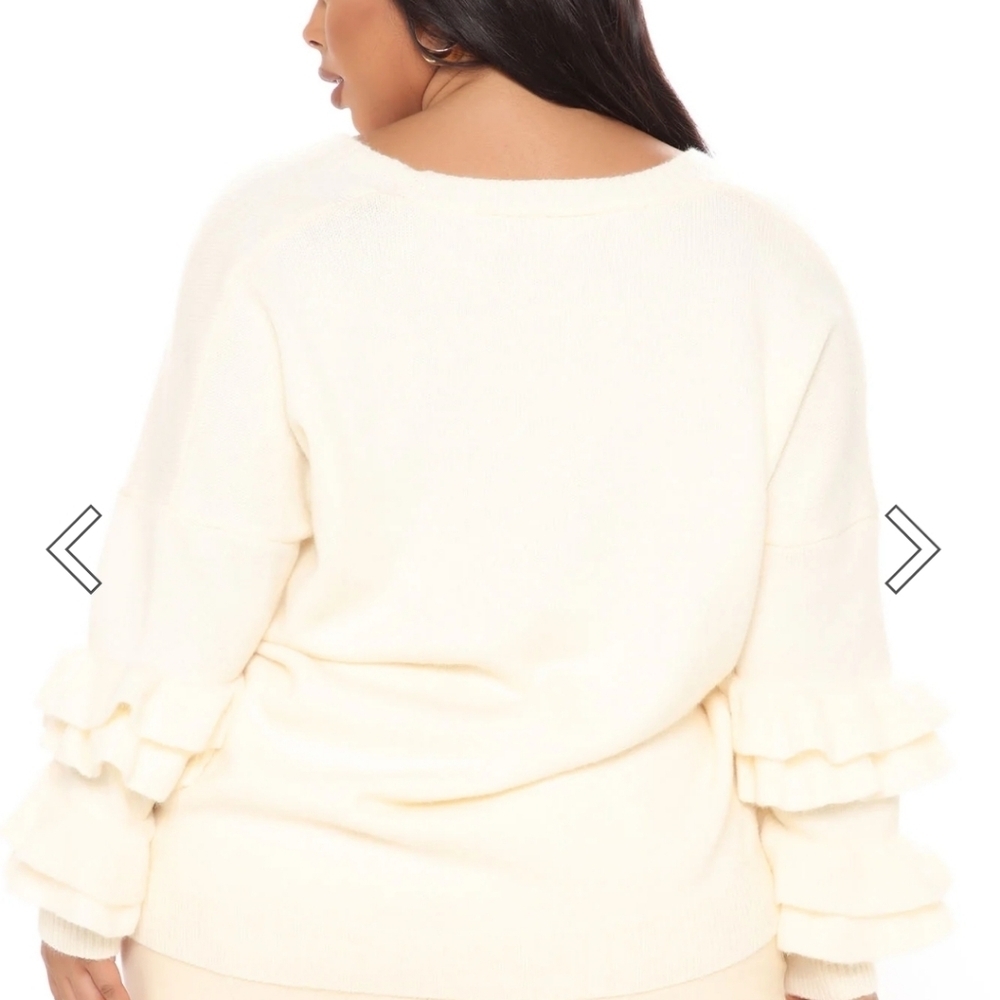 Fashion Nova Cream Knitted Cardigan Sweater - Picture 16 of 16